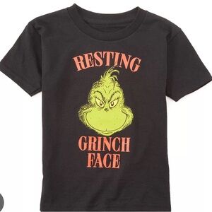 Black Grinch Resting Grinch Face Kids T-Shirt